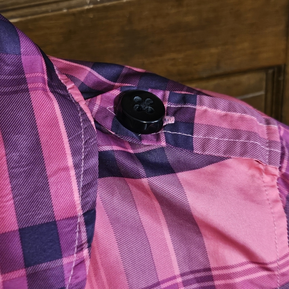 Pink Envelope Plaid Double Breasted Jacket Pink Size M - Picture 5 of 16
